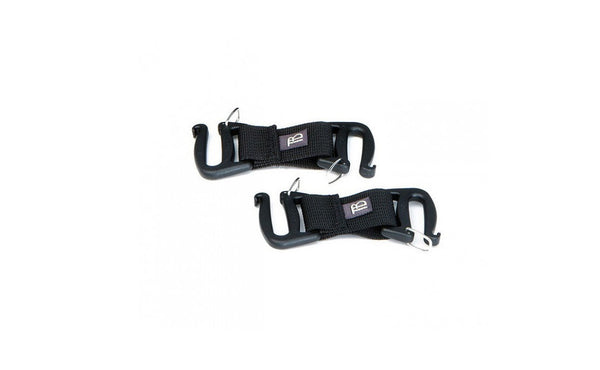 A pair of 1.5" double gate keeper rail clips.